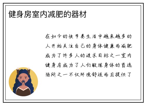 健身房室内减肥的器材